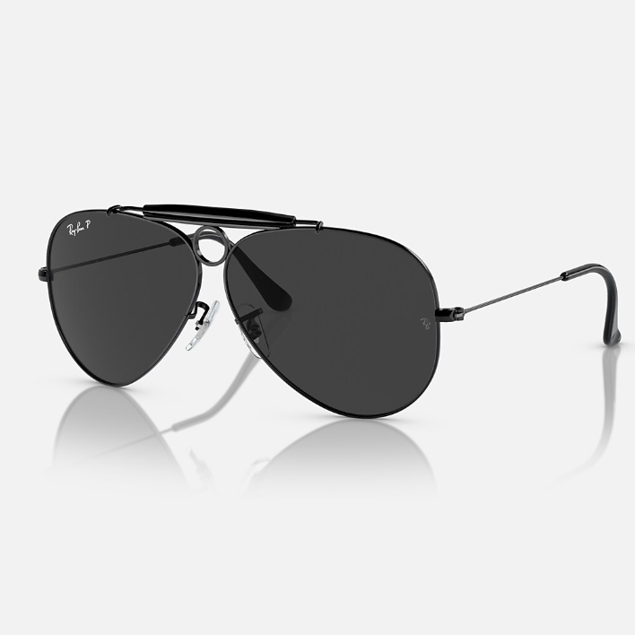 Ray Ban Men Pilot Frame Ink Black Sunglasses