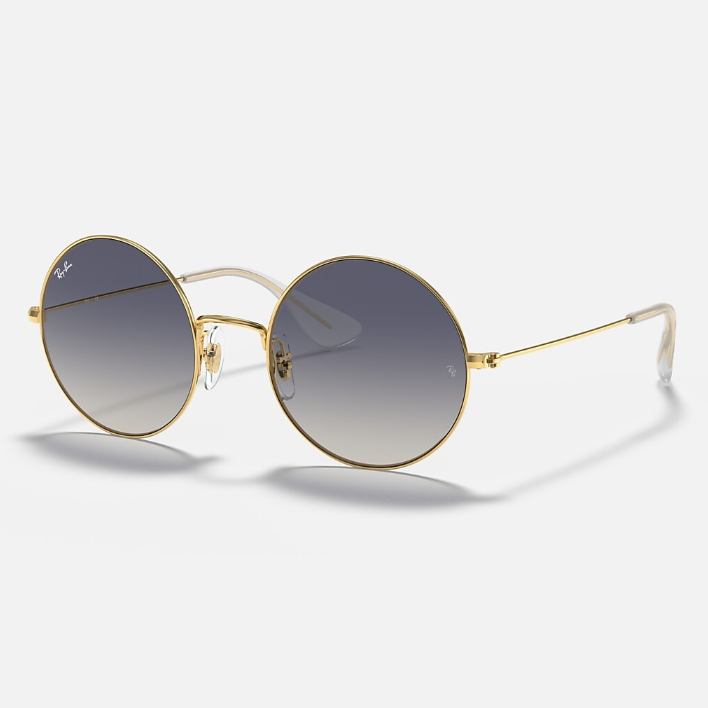 Ray Ban Men Round Frame Royal Gold Sunglasses