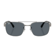 Ray Ban Men Square Frame Crystal Silver Sunglasses