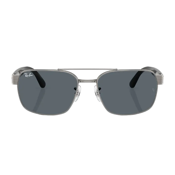 Ray Ban Men Square Frame Crystal Silver Sunglasses