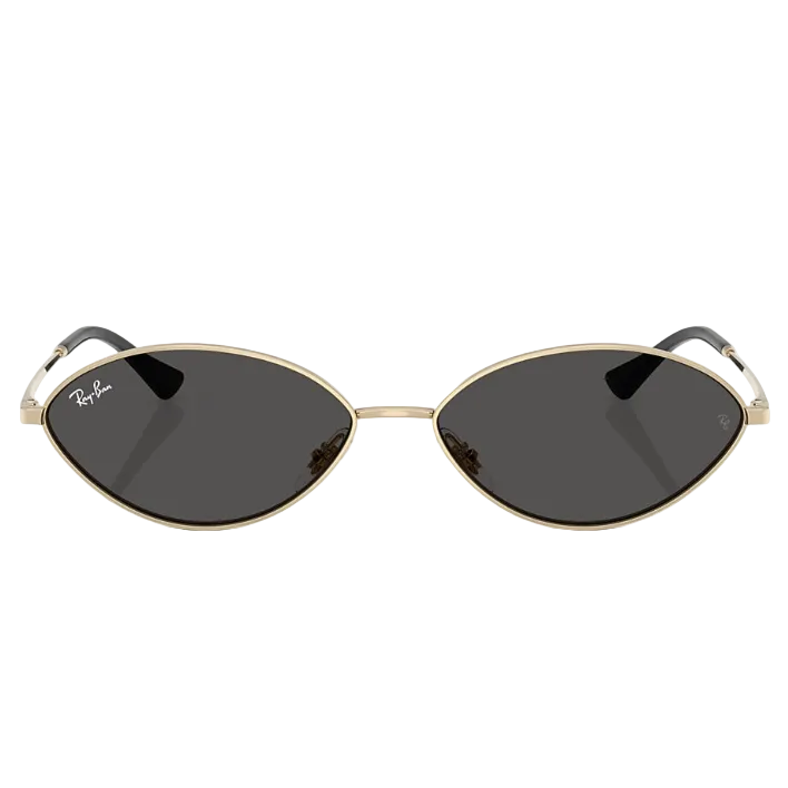 Ray Ban Women Oval Frame Polished Pale Gold Sunglasses