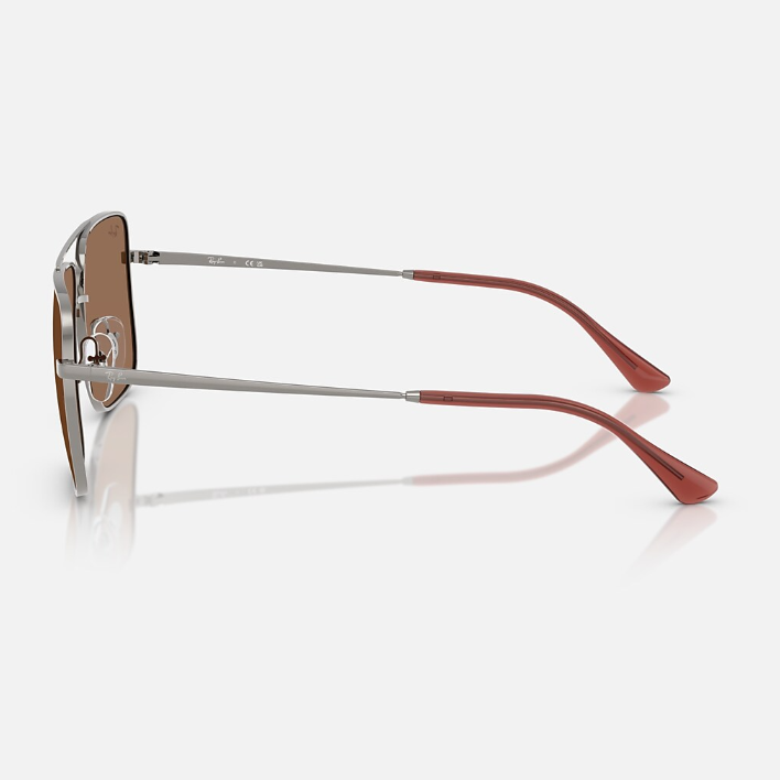 Ray Ban Men Square Frame Steel Silver Sunglasses