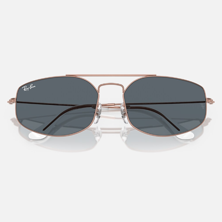 Ray Ban Men Irregular Frame Shiny Mettalic Gold Sunglasses