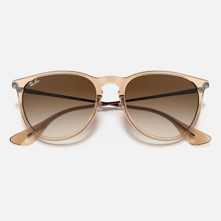 Ray Ban Women  Phantos Frame Polished Transparent Brown Sunglasses