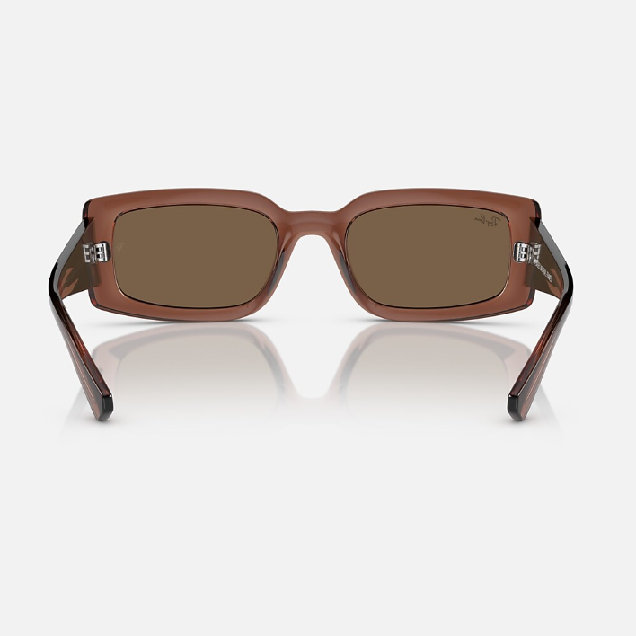 Ray Ban Men Pillow Frame Transparent Dark Brown Sunglasses
