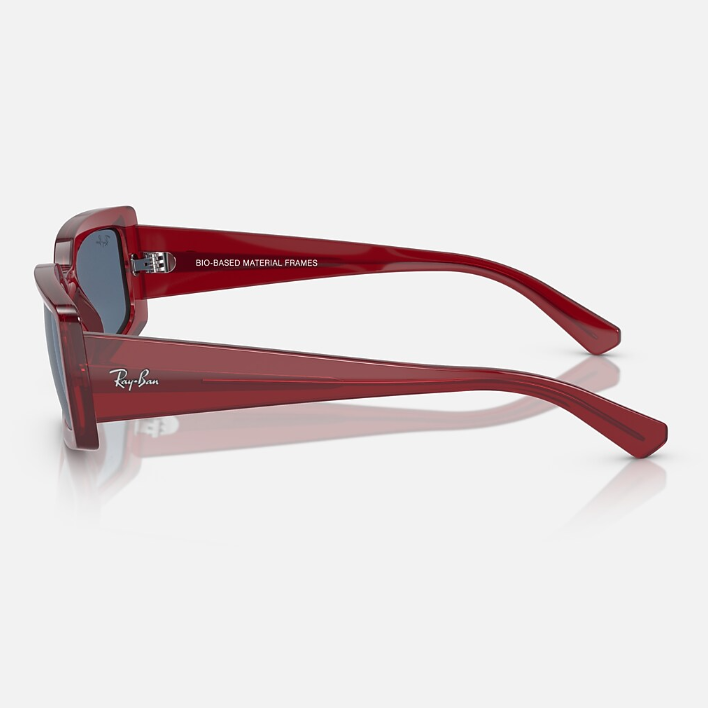 Ray Ban Women Pillow Frame Polished Transparent Red Sunglasses