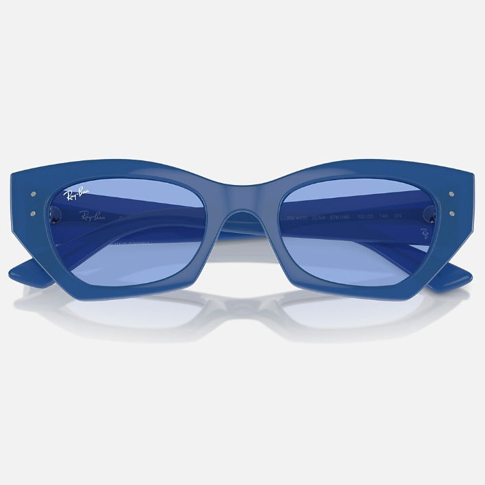 Ray Ban Men Irregular Frame Polished Electric Blue Sunglasses