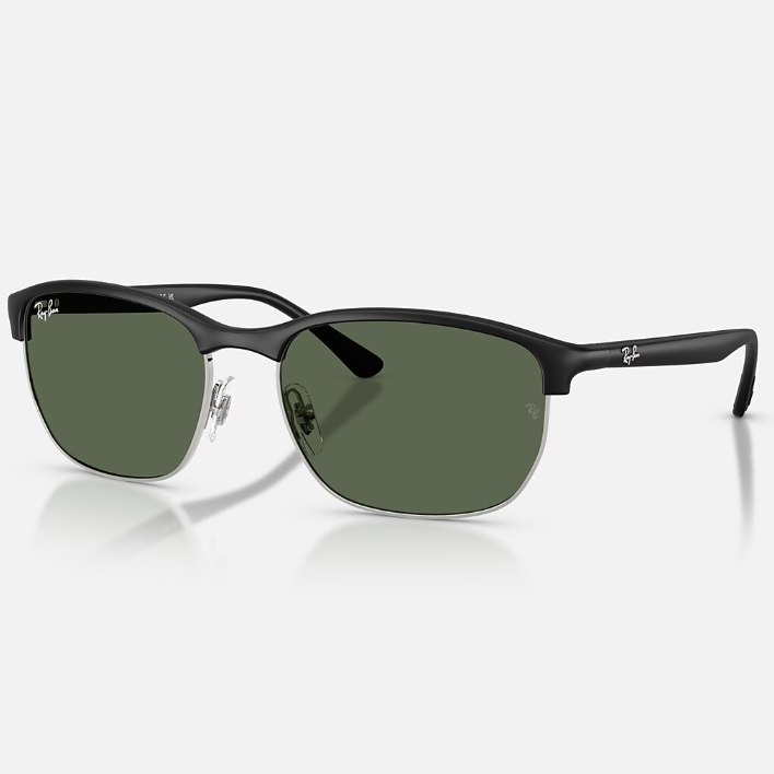Ray Ban Men Square Frame Matte Sand Black Sunglasses