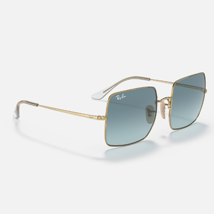 Ray Ban Men Square Frame Shiny Metallic Gold Sunglasses