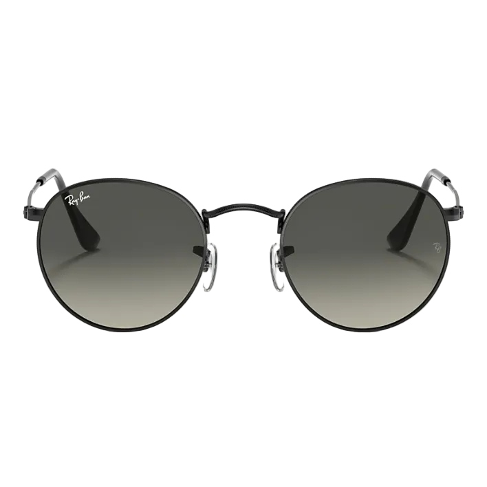 Ray Ban Men Round Frame Volcanic Black Sunglasses