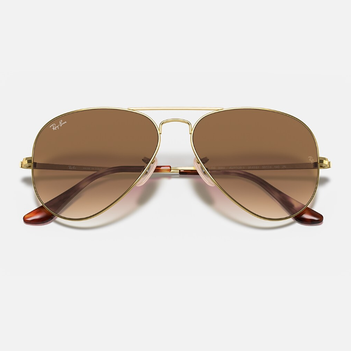 Ray Ban Men Pilot Frame Royal Gold Sunglasses