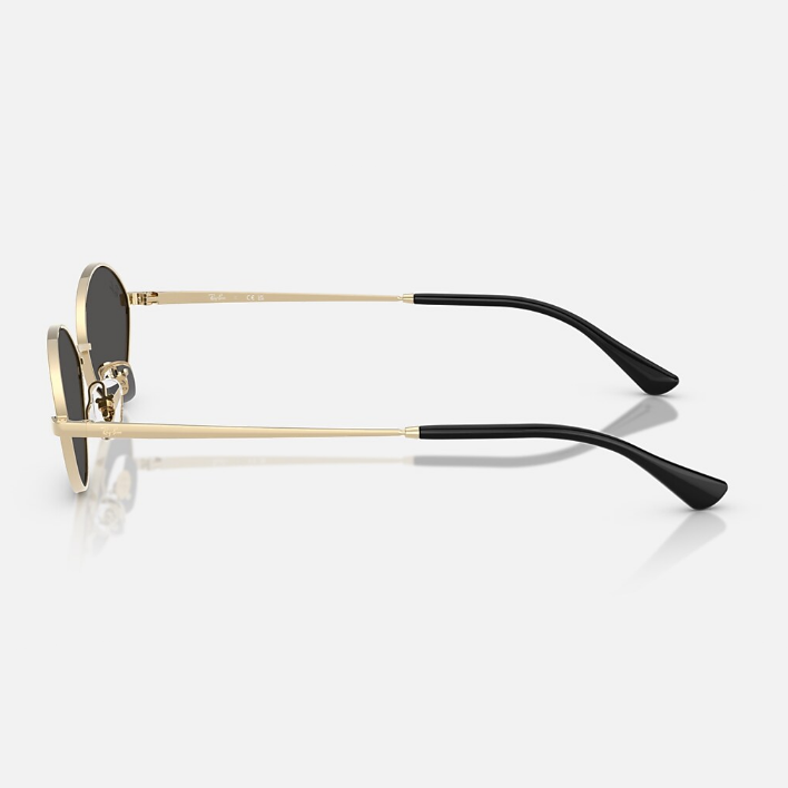 Ray Ban Women Oval Frame Polished Pale Gold Sunglasses
