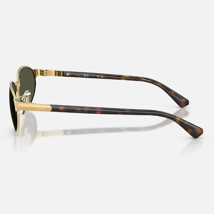 Ray Ban Men Irregular Frame Shimmer Gold Sunglasses