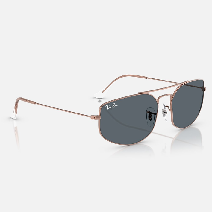 Ray Ban Men Irregular Frame Shiny Mettalic Gold Sunglasses