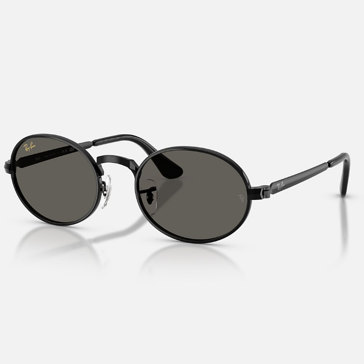 Ray Ban Men Oval Frame Coal Black Sunglasses