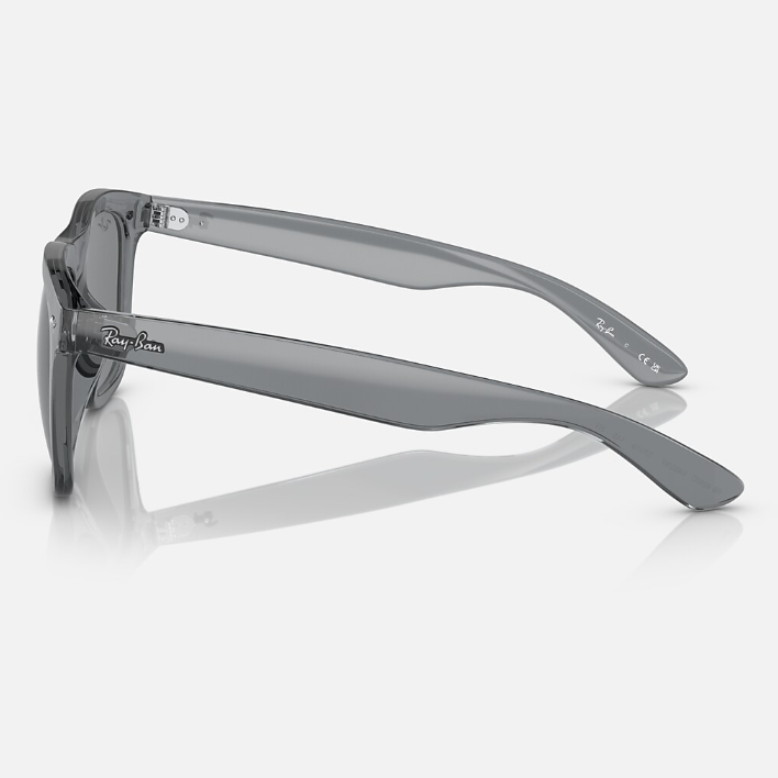 Ray Ban Men Square Polished Transparent Grey Sunglasses