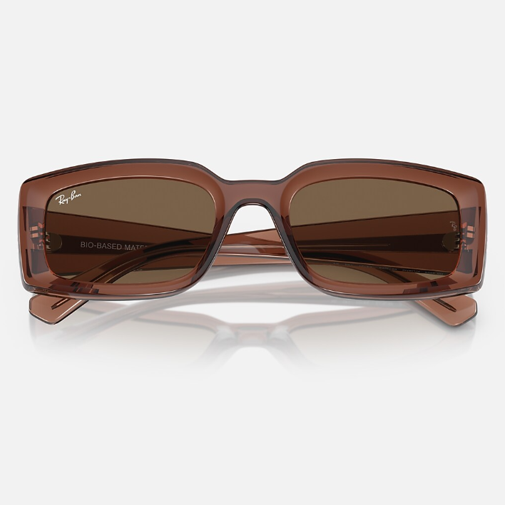 Ray Ban Men Pillow Frame Transparent Dark Brown Sunglasses