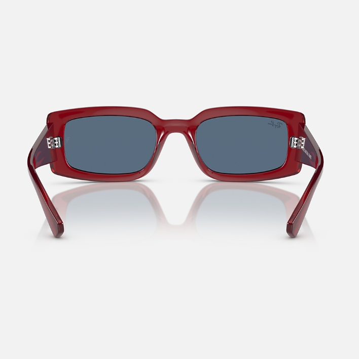 Ray Ban Women Pillow Frame Polished Transparent Red Sunglasses