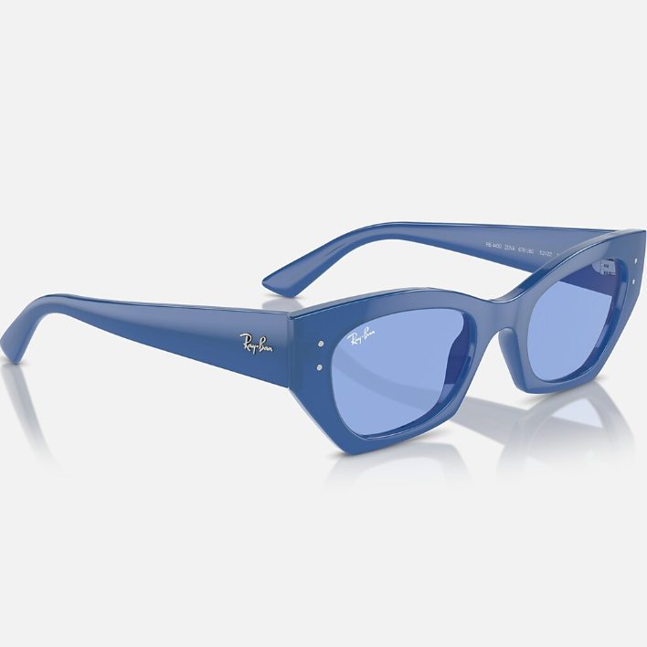 Ray Ban Men Irregular Frame Polished Electric Blue Sunglasses