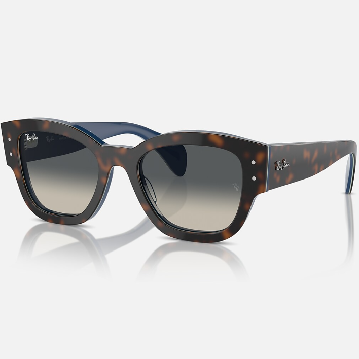 Ray Ban Men Square Frame Havana Grey On Blue Sunglasses