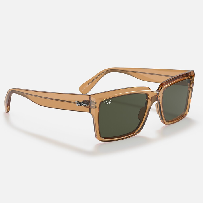 Ray Ban Men Rectangle Frame Light Brown Sunglasses