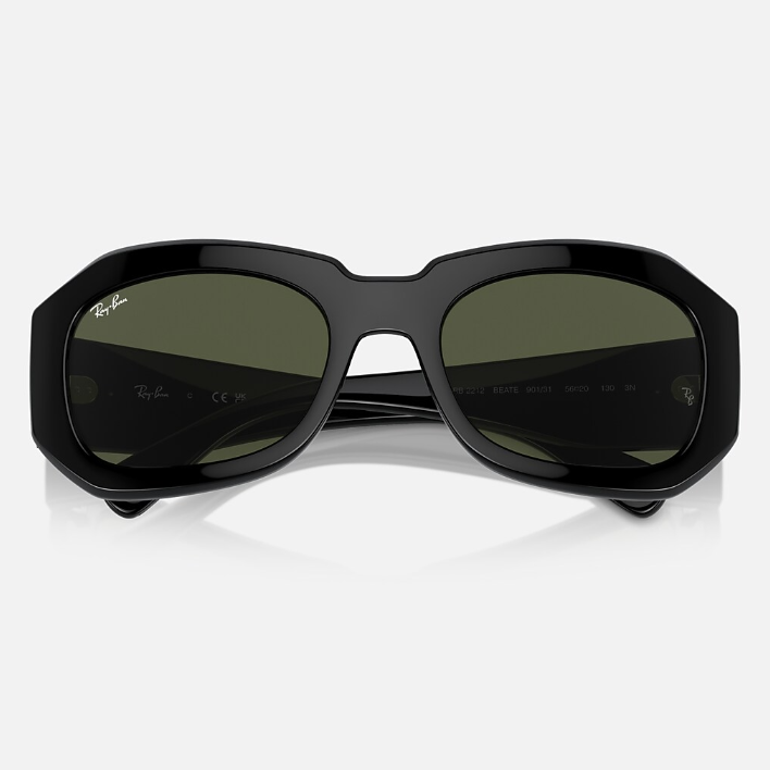 Ray Ban Men Pillow Frame Leather Black Sunglasses