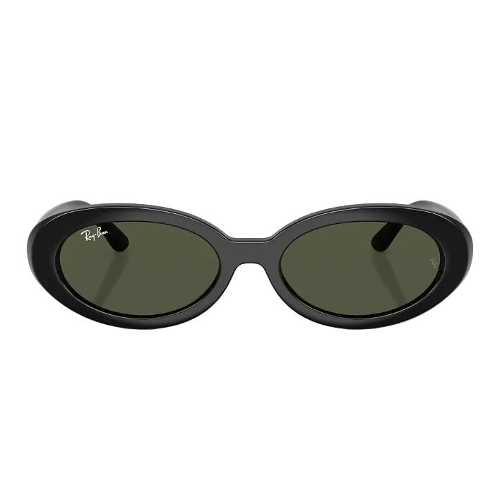 Ray Ban Women Oval Frame Vintage Black Sunglasses