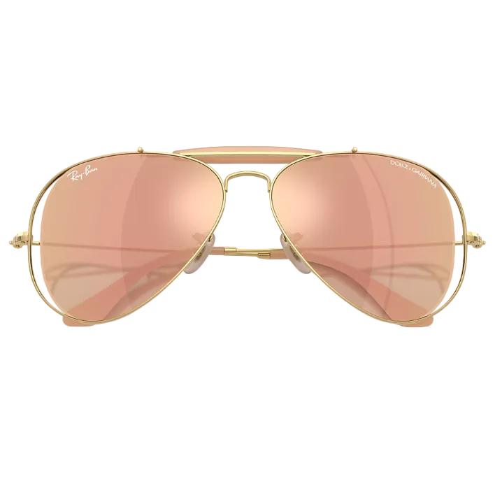 Ray Ban Women Pilot Frame Arista Gold Sunglasses
