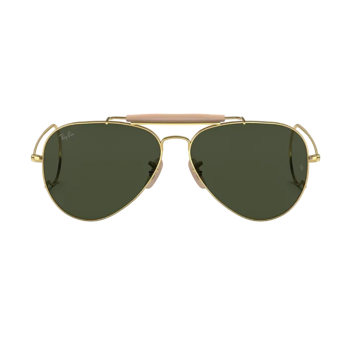 Ray Ban Men Pilot Frame Glitter Gold Sunglasses