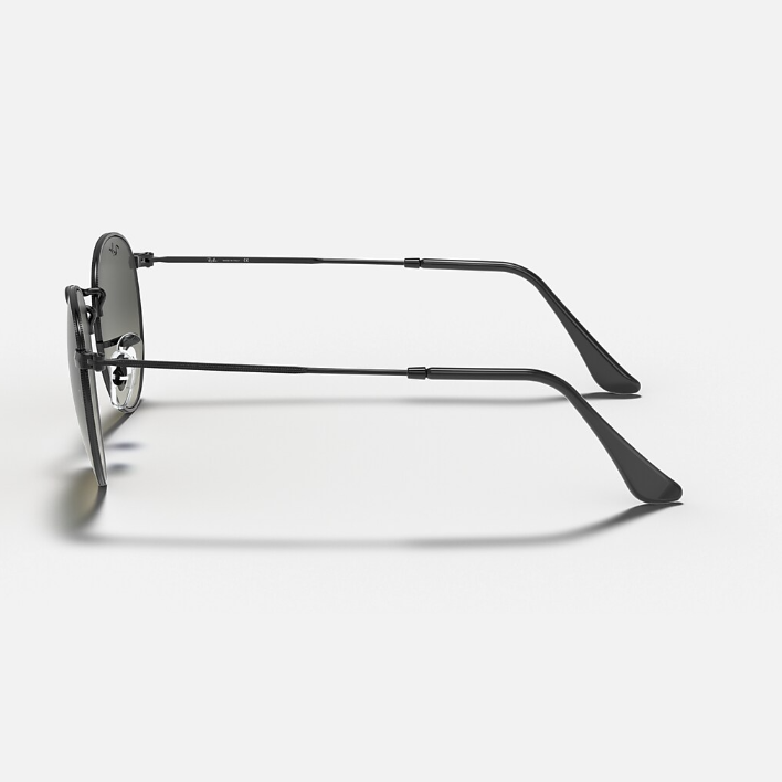 Ray Ban Men Round Frame Volcanic Black Sunglasses