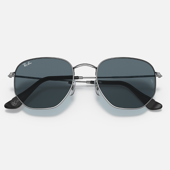 Ray Ban Men Irregular Frame Platinum Silver Sunglasses