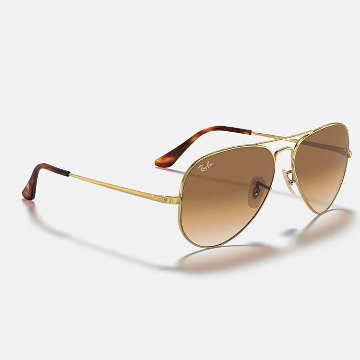 Ray Ban Men Pilot Frame Royal Gold Sunglasses