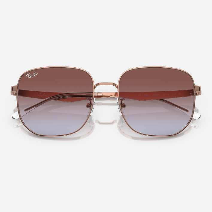 Ray Ban Men Irregular Polished Rose Gold Sunglasses