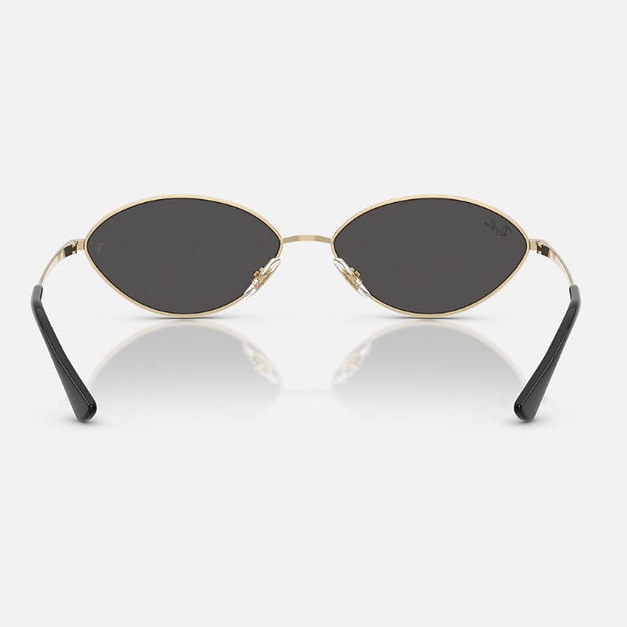 Ray Ban Women Oval Frame Polished Pale Gold Sunglasses