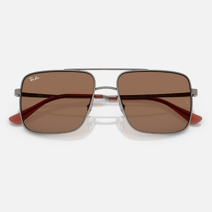 Ray Ban Men Square Frame Steel Silver Sunglasses