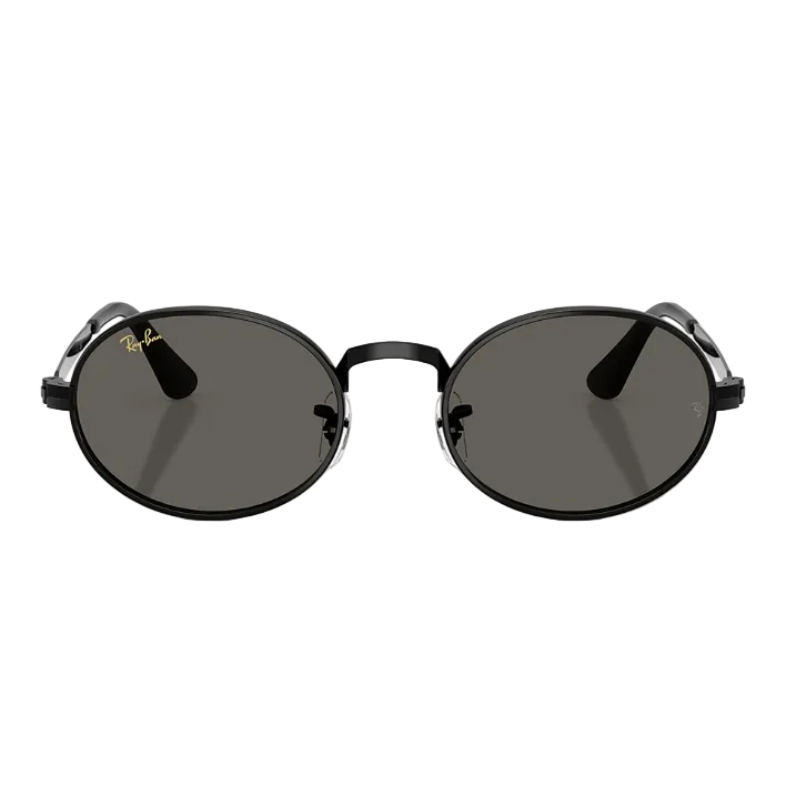 Ray Ban Men Oval Frame Coal Black Sunglasses