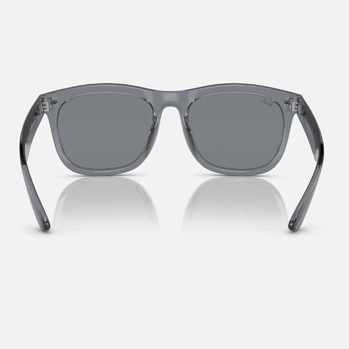 Ray Ban Men Square Polished Transparent Grey Sunglasses