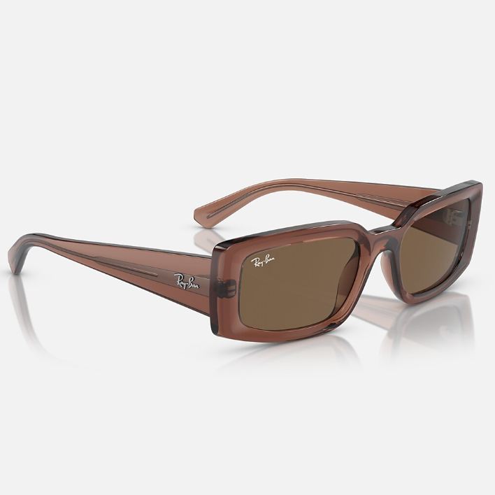 Ray Ban Men Pillow Frame Transparent Dark Brown Sunglasses