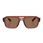 Ray Ban Men Irregular Frame Espresso Brown Sunglasses