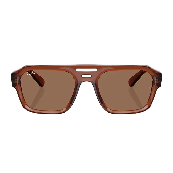 Ray Ban Men Irregular Frame Espresso Brown Sunglasses