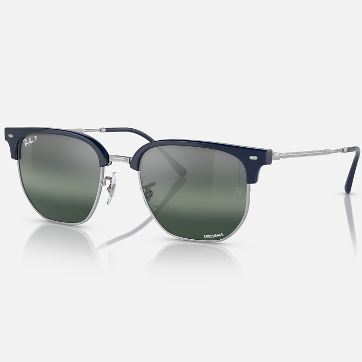 Ray Ban Men Irregular Frame  Polished Blue On Silver Sunglasses