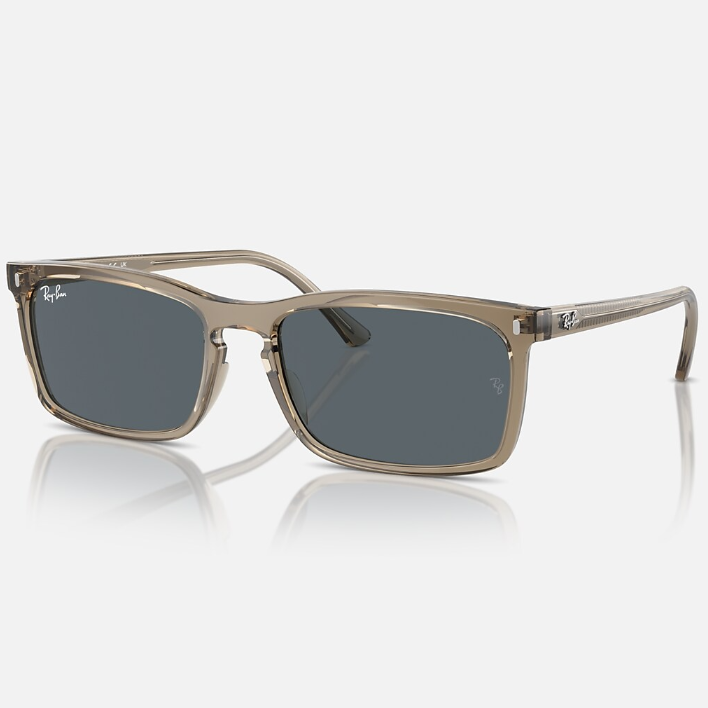 Ray Ban Women Rectangle Frame Mud Brown Sunglasses