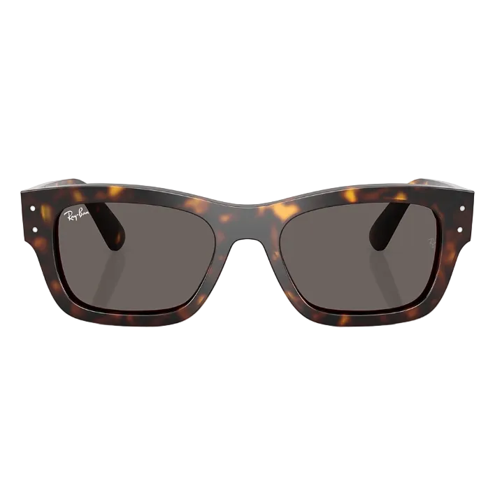 Ray Ban Women Rectangle Frame Polished Havana Sunglasses