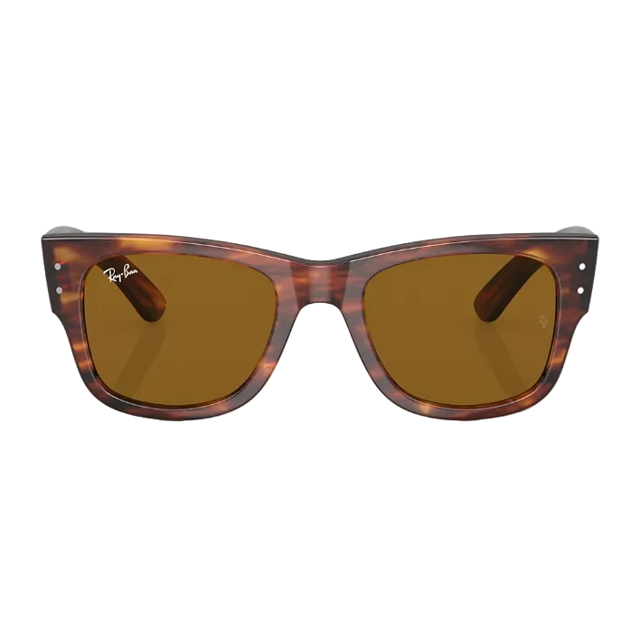 Ray Ban Men Square Frame Striped Havana Sunglasses