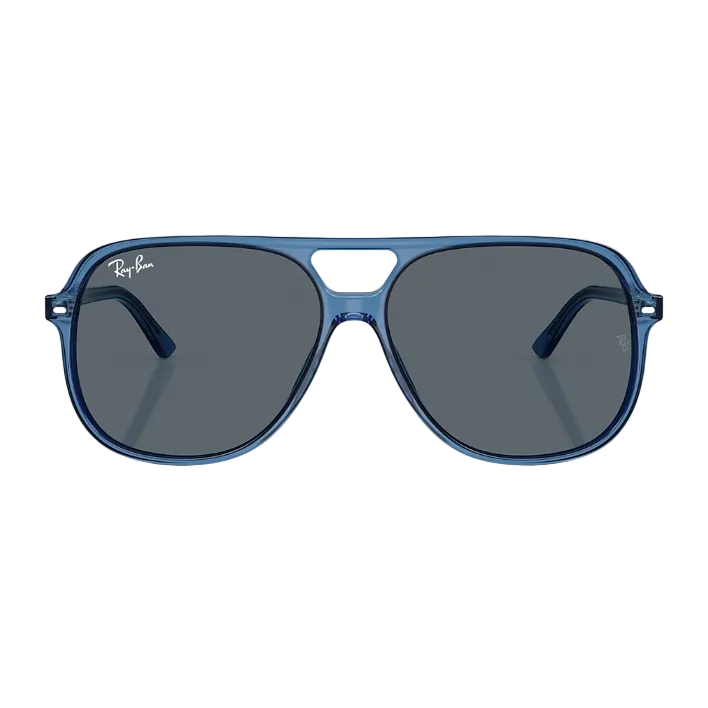 Ray Ban Men Square Frame Polished Blue Sunglasses