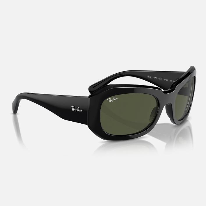 Ray Ban Men Pillow Frame Leather Black Sunglasses