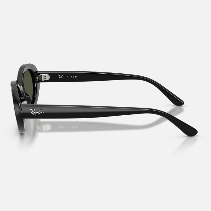 Ray Ban Women Oval Frame Vintage Black Sunglasses