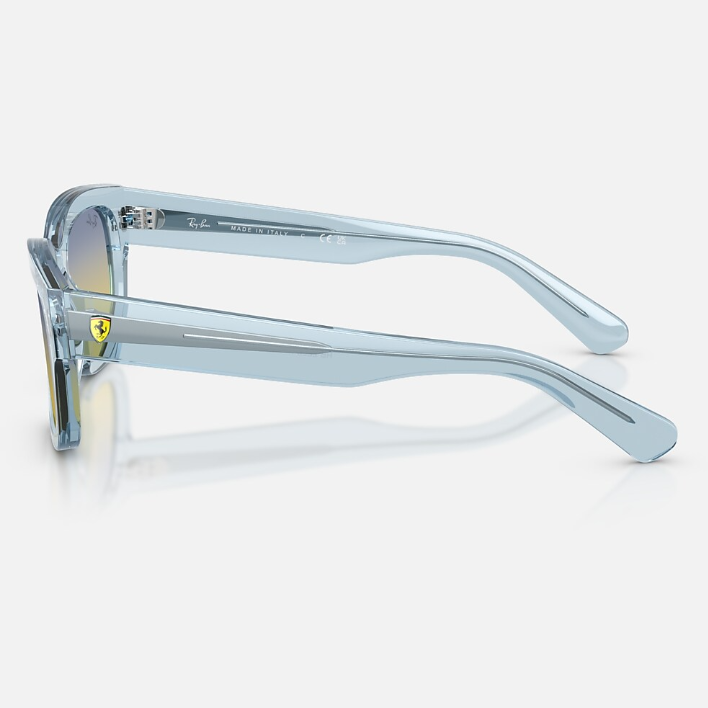 Ray Ban Men Square Frame Transparent Light Blue Sunglasses
