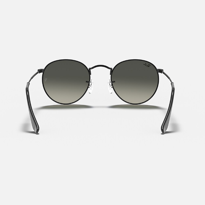 Ray Ban Men Round Frame Volcanic Black Sunglasses