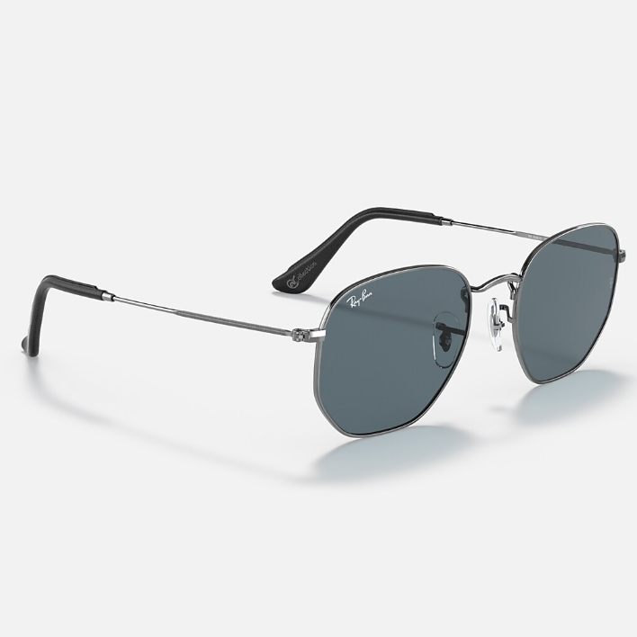 Ray Ban Men Irregular Frame Platinum Silver Sunglasses